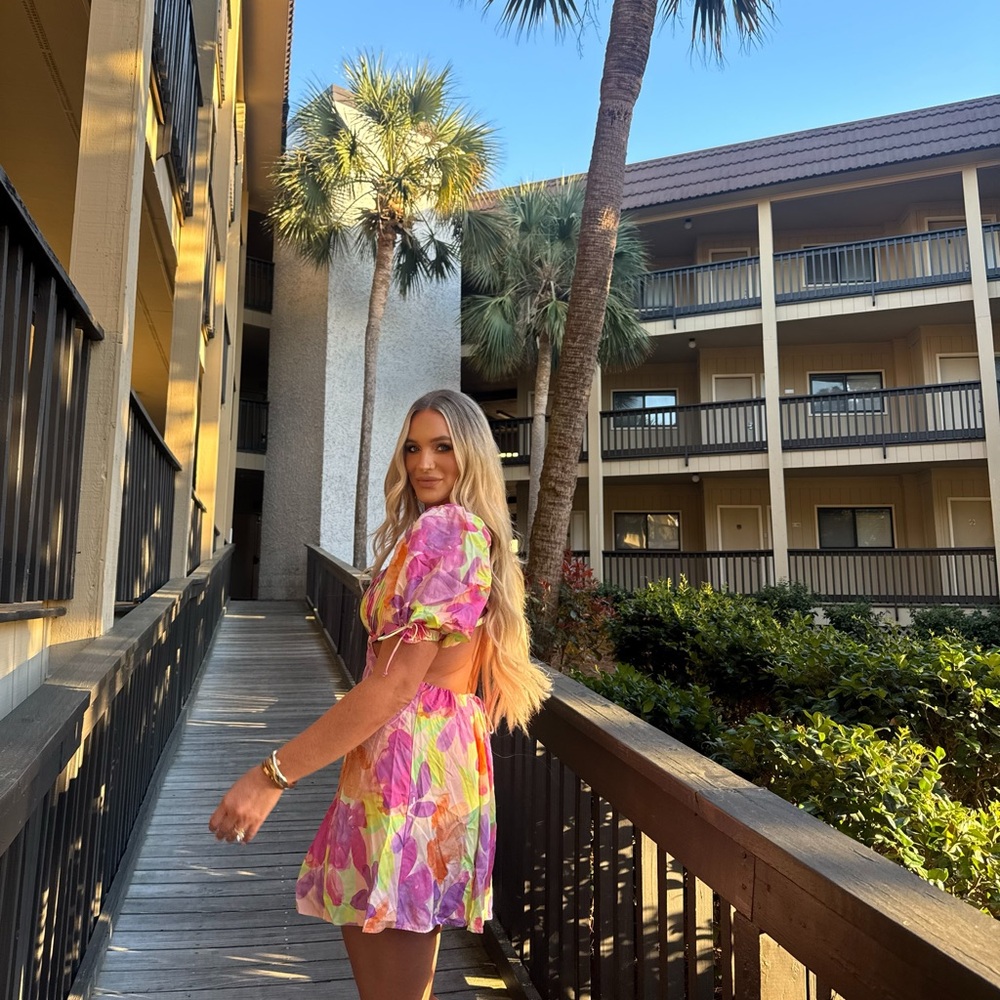 For Love And Lemons Multicolor Floral Mini Dress - Picture 3 of 5